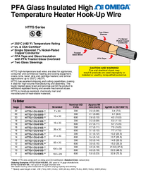 Thumbnail of document Data Sheet - HTTG-1CU-608S-1000 Heater Wire, Low Outgassing Fiberglass over PFA Insulation